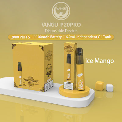 2000 Puffs Mango Ice Flavored Vaporizer Pen Disposable 50mg Nicotine