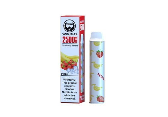 2500 Puffs Electronic Cigarette Cartridges 7.0ml Mesh Coil  Strawberry Banana